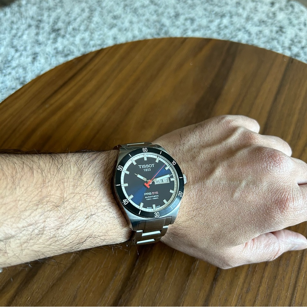 Tissot Men’s PRS 516 Blue Day Date Dial Watch - Picture 11 of 16